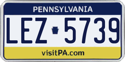 PA license plate LEZ5739
