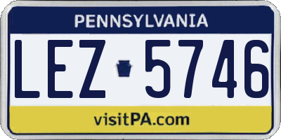 PA license plate LEZ5746