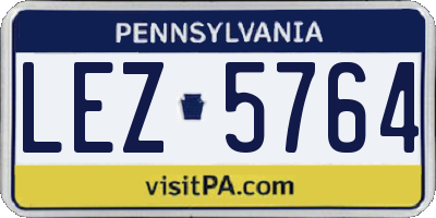 PA license plate LEZ5764
