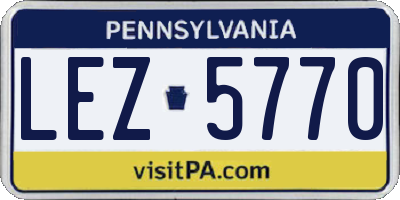 PA license plate LEZ5770
