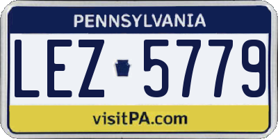 PA license plate LEZ5779