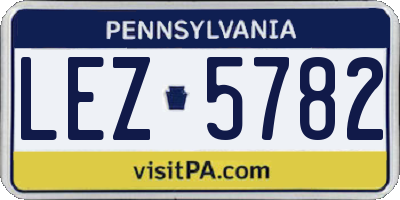 PA license plate LEZ5782