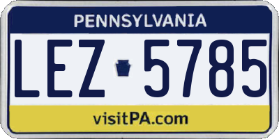 PA license plate LEZ5785