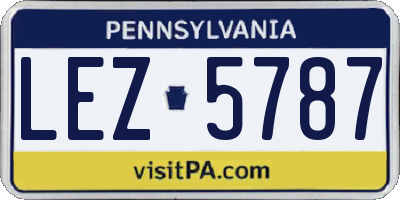 PA license plate LEZ5787
