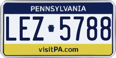 PA license plate LEZ5788