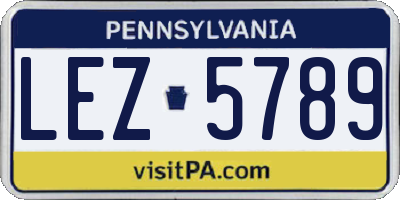 PA license plate LEZ5789