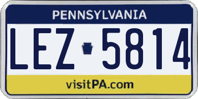 PA license plate LEZ5814