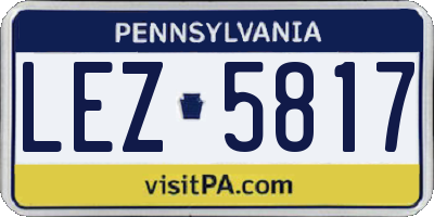 PA license plate LEZ5817
