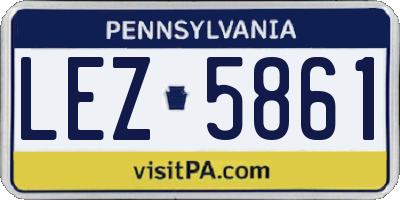 PA license plate LEZ5861