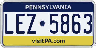 PA license plate LEZ5863