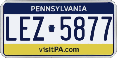 PA license plate LEZ5877