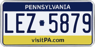 PA license plate LEZ5879