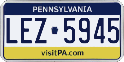 PA license plate LEZ5945