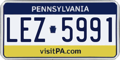 PA license plate LEZ5991