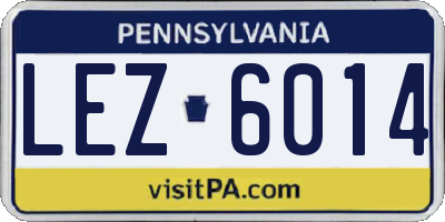 PA license plate LEZ6014