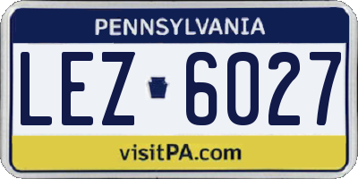 PA license plate LEZ6027