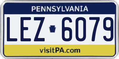 PA license plate LEZ6079