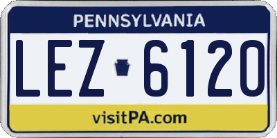 PA license plate LEZ6120