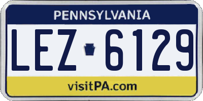 PA license plate LEZ6129
