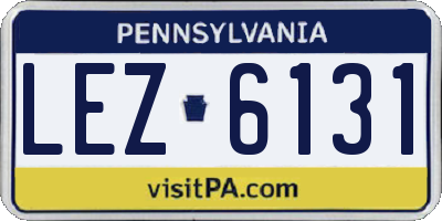 PA license plate LEZ6131