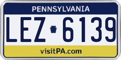 PA license plate LEZ6139