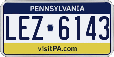 PA license plate LEZ6143