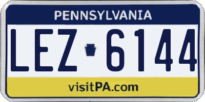 PA license plate LEZ6144