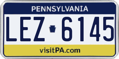 PA license plate LEZ6145