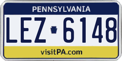 PA license plate LEZ6148
