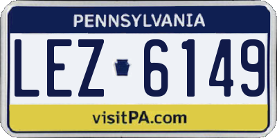 PA license plate LEZ6149
