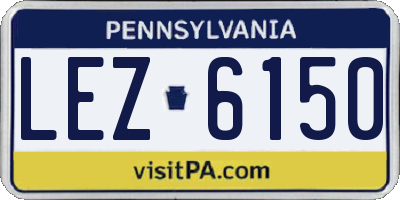 PA license plate LEZ6150