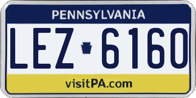 PA license plate LEZ6160