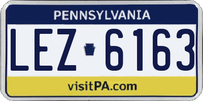 PA license plate LEZ6163