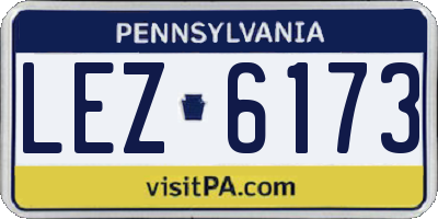 PA license plate LEZ6173