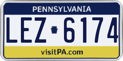 PA license plate LEZ6174