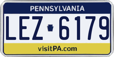 PA license plate LEZ6179