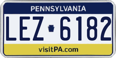 PA license plate LEZ6182