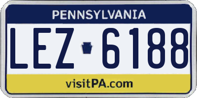 PA license plate LEZ6188