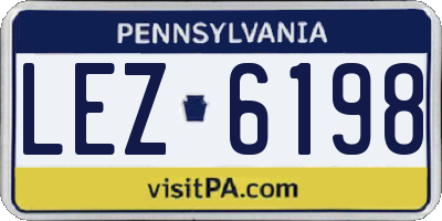 PA license plate LEZ6198
