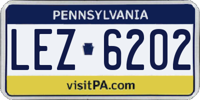 PA license plate LEZ6202