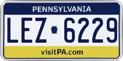PA license plate LEZ6229