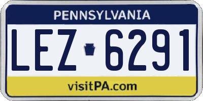 PA license plate LEZ6291
