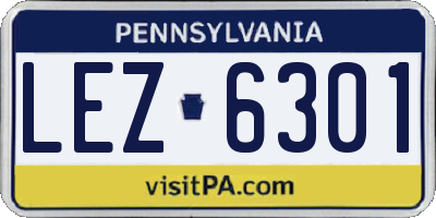 PA license plate LEZ6301
