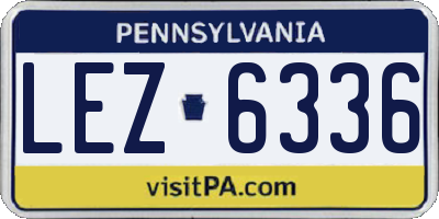 PA license plate LEZ6336