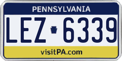 PA license plate LEZ6339