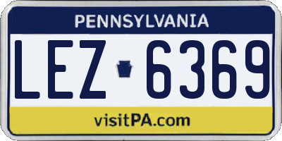 PA license plate LEZ6369
