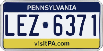 PA license plate LEZ6371