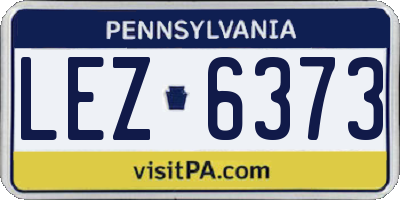 PA license plate LEZ6373