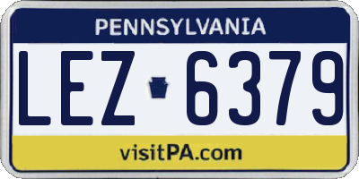 PA license plate LEZ6379