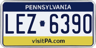 PA license plate LEZ6390